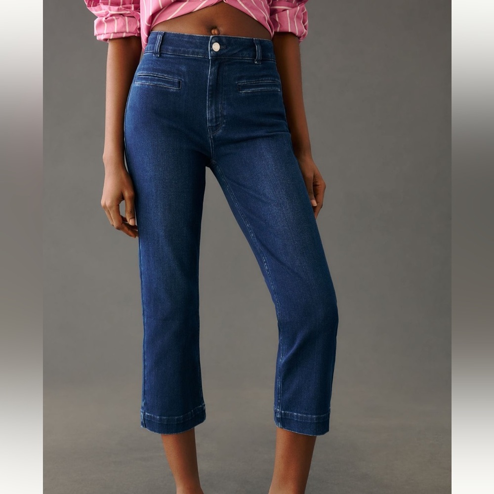 Maeve Slim High-Rise Straight Jeans